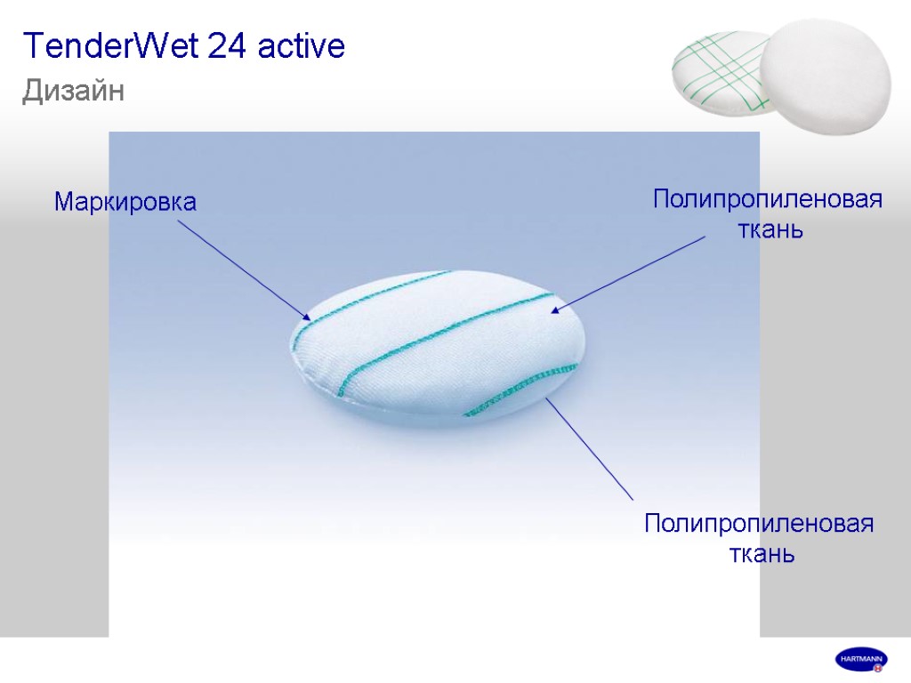 TenderWet 24 active Дизайн Полипропиленовая ткань Полипропиленовая ткань Маркировка